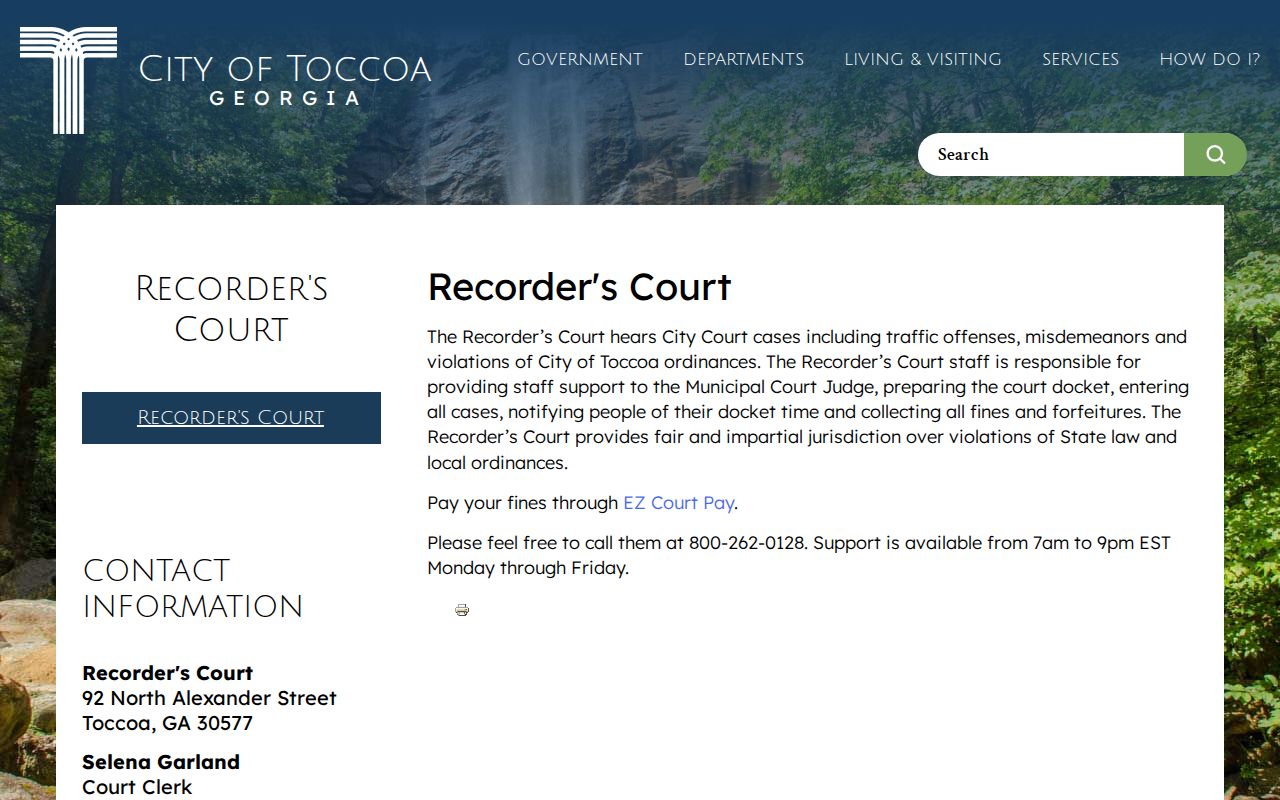 Stephens County city warrant records at Toccoa Recorder's Court