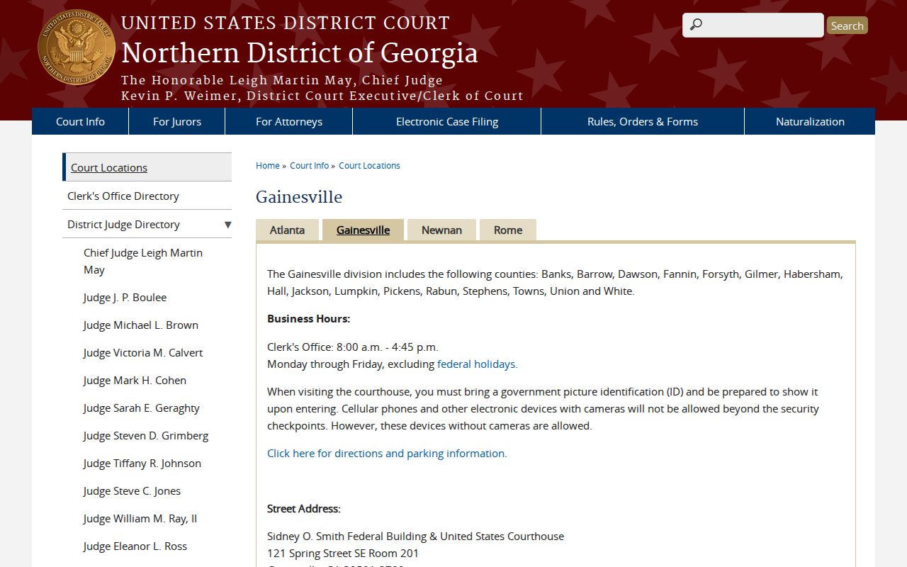 Stephens County federal warrant records Gainesville Division source